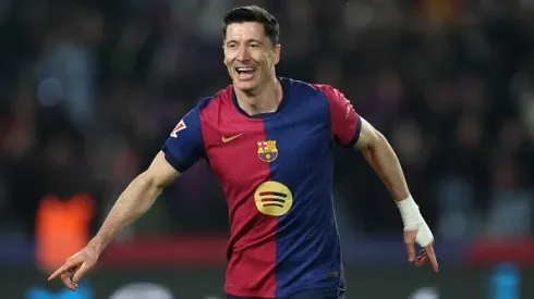 Robert Lewandowski marcou na vitória do Barcelona sobre o Osasuna. Foto: Getty Images