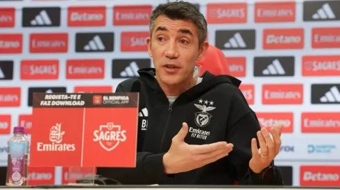 Bruno Lage esteve na conferência de imprensa de antevisão ao clássico FC Porto x Benfica. Foto: SLB