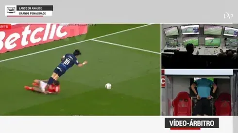 O penálti contestado pelo Benfica. Foto: VSports