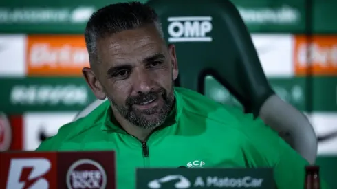 Rui Borges esteve na conferência de imprensa de antevisão ao Sporting x SC Moreirense. Foto: SCP
