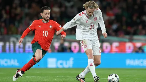 Bernardo Silva e Morten Hjulmand nas seleções. Foto: Getty Images