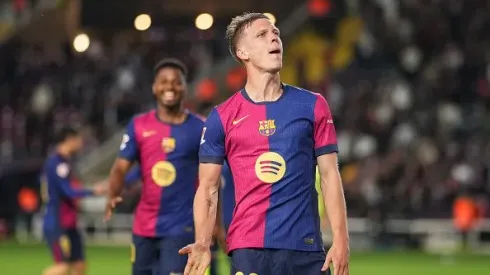 Dani Olmo marcou o golo do Barcelona sobre o Mallorca. Foto: Getty Images