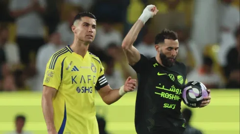 Cristiano Ronaldo perdeu com o amigo Karim Benzema. Foto: Yasser Bakhsh/Getty Images