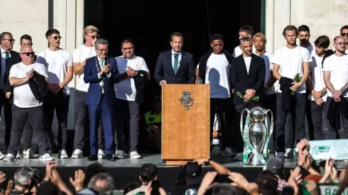 Frederico Varandas, presidente bicampeão, a discursar na CML. Foto: Sporting CP.