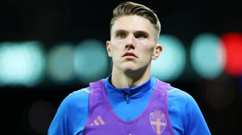 Viktor Gyokeres, do Sporting, na mira do Manchester United. Foto: Linnea Rheborg/Getty Images.