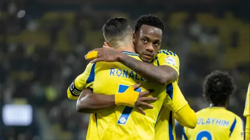 Cristiano Ronaldo e Jhon Durán marcaram os golos do Al-Nassr. Foto: Abdullah Ahmed/Getty Images
