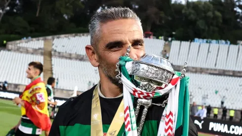 Rui Borges celebra a conquista da Taça de Portugal. Foto: Sporting CP