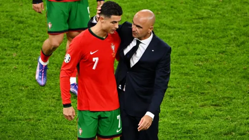 Cristiano Ronaldo e Roberto Martínez, respetivamente capitão e selecionador de Portugal. Foto: Getty