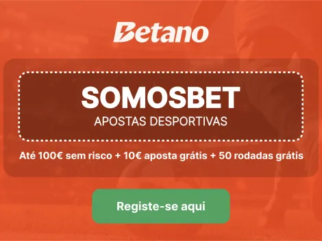 Código promocional Betano 2025 é SOMOSBET e dá 110€ e 50 rodadas grátis