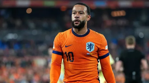 Memphis marcou o primeiro golo dos Países Baixos na qualificação para o Mundial 2026. Foto: Alex Bierens de Haan/Getty Images