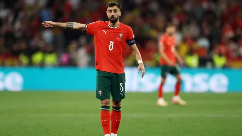 Bruno Fernandes no Portugal x Espanha da Liga das Nações. Foto: Getty Images