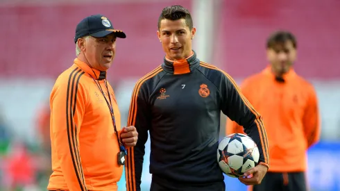 Carlo Ancelotti e Cristiano Ronaldo juntos nos tempos de Real Madrid. Foto: Getty