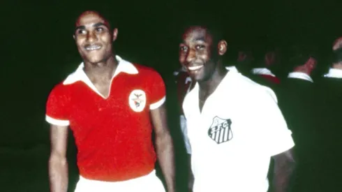 Eusébio e Pelé defrontaram-se na Taça Intercontinental de 1962, entre Benfica e Santos, e as águias estarão agora presentes no Mundial de Clubes. Foto: site oficial do SL Benfica