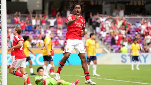 Leandro Barreiro bisou pelo Benfica ante o Auckland City. Foto: Michael Owens/Getty Images