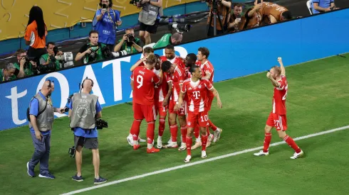 Bayern Munique a celebrar o seu segundo golo no jogo contra o Boca Juniors. Foto: Getty