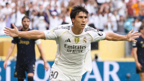 Gonzalo García, camisola 30 do Real Madrid, marcou o 1-0, com um poderoso golpe de cabeça e vai-se afirmando cada vez mais como uma certeza e não apenas uma promessa.