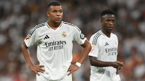 Mbappé e Vini Jr não brilharam em PSG x Real Madrid. Foto: Denis Doyle/Getty Images