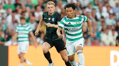 Reo Hatate inaugurou o marcador para o Celtic frente ao Sporting. Foto: Getty Images