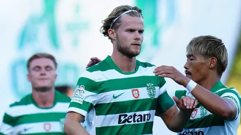 Morten Hjulmand, do Sporting, elogiado por dirigente do Lecce. Foto: Gualter Fatia/Getty Images