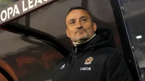 Franck Haise, treinador do Nice, anteviu o embate com o Benfica na Champions League. Foto: Alex Bierens de Haan/Getty Images