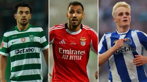 Sporting, Benfica e FC Porto na Liga Portugal. Fotos: Getty Images e FC Porto