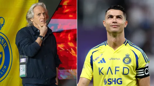 Jorge Jesus e Cristiano Ronaldo: juntos no Al Nassr. Fotos: Getty Images
