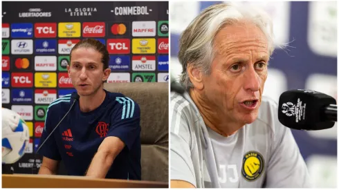 Filipe Luís, atual treinador do Flamengo, falou sobre Jorge Jesus, ex-treinador do clube e atual técnico do Al-Nassr. Fotos: Getty Images