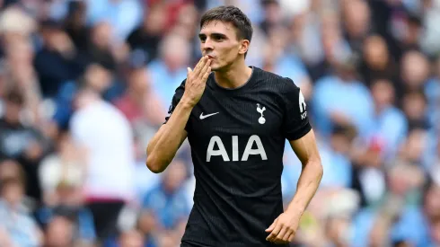 João Palhinha marcou o segundo golo do Manchester City x Tottenham e estreou-se a marcar com a camisola dos spurs. Foto: Getty