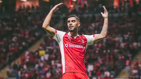 Gabri Martínez bisou em SC Braga x Lincoln Red. Foto: SC Braga