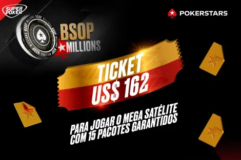 Promoção dá ticket de US$ 162 para Mega Satélite do BSOP Millions