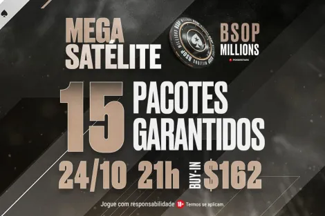 Mega Satélite tem 15 pacotes garantidos para o BSOP Millions nesta terça