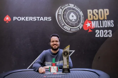 Após 3-handed insano, Bernardo Dias é campeão do 2-Day HR do BSOP Millions