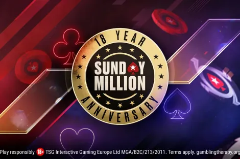 PokerStars anuncia 18º Sunday Million de Aniversário, com US$ 8 milhões garantidos