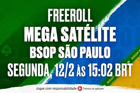 Freeroll para o Mega Satélite do BSOP SP distribuirá mais de 150 tickets