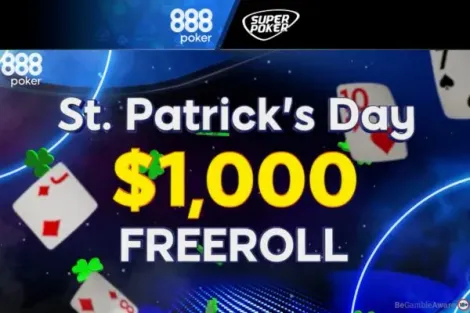 Freeroll Saint Patrick's Day entregará US$ 1.000 no 888poker neste domingo