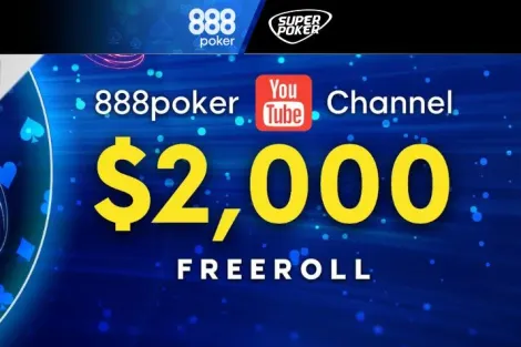 Freeroll do 888poker tem US$ 2 mil garantidos neste sábado; saiba mais