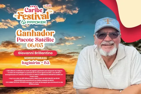 "Dinossauro" do poker, Giovanni Brillantino crava pacote Caribe Festival PPPoker