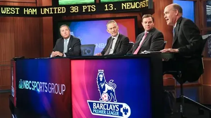 Jon Miller, far left, NBC Sports president of programming, Richard Scudamore, second from left, chief executive of the Premier League, Mark Lazarus, second from right, NBC Sports Group chairman, and Sam Flood, NBC Sports executive producer, hold press conference on Tuesday, April 16, 2013 in New York. All 380 English Premier League games will be […]
