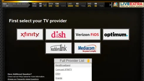 List Of TV Providers Offering Access to NBC Sports Live Extra