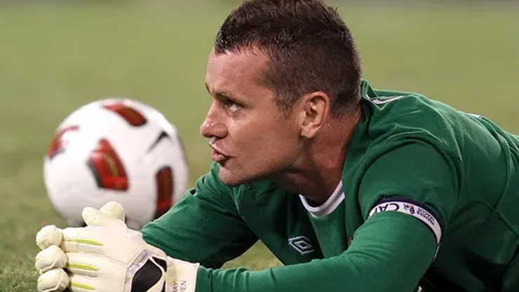 Shay Given #1 of Manchester City watches a replay of the third goal during an international friendly match against Inter Milan on July 31 2010 at M&T Bank Stadium in Baltimore, Maryland. Milan won 3-0.

