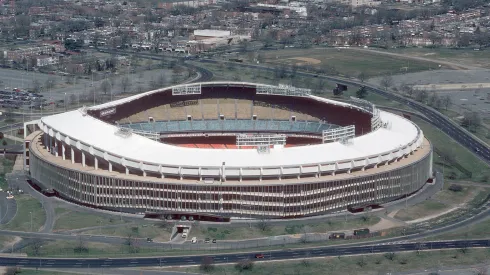 An aerial view of Robert F. Kennedy Memorial Stadium, home of the DC United.