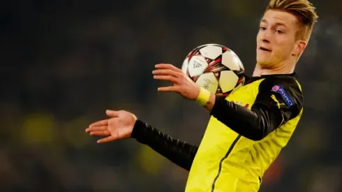 DORTMUND, GERMANY - NOVEMBER 26: Marco Reus of Borussia Dortmund controls the ball during the UEFA Champions League Group F match between Borussia Dortmund and SSC Napoli at Signal Iduna Park on November 26, 2013 in Dortmund, Germany. (Photo by Dennis Grombkowski/Bongarts/Getty Images)