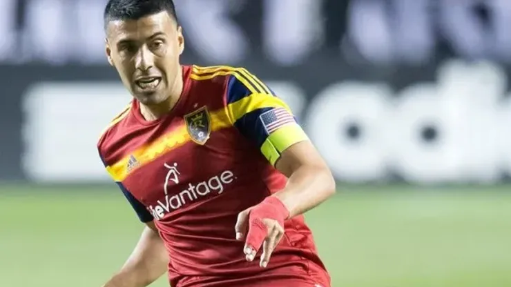 May 17, 2014; Sandy, UT, USA; Real Salt Lake midfielder Javier Morales (11) passes the ball during the second half against the Colorado Rapids at Rio Tinto Stadium. Real Salt Lake won 2-1. Mandatory Credit: Russ Isabella-USA TODAY Sports
