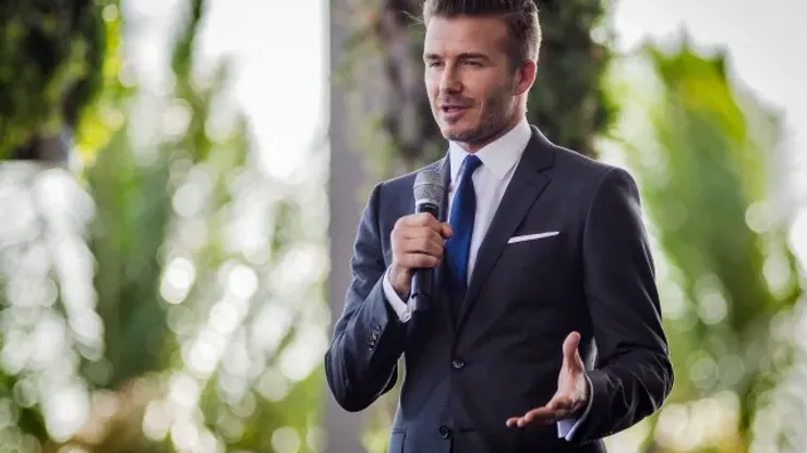 David Beckham announcing a MLS team being brought to Miami.