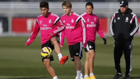 MADRID, SPAIN - JANUARY 29: ... of Real Madrid ... during a training session at Valdebebas training ground on January 29, 2015 in Madrid, Spain. (Photo by Angel Martinez/Real Madrid via Getty Images)