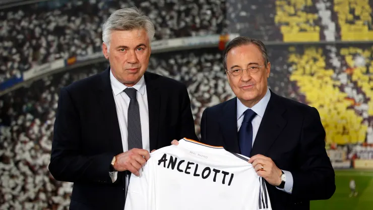New Real Madrid coach Carlo Ancelotti (L) holds a Real Madrid jersey as he poses with the club's President Florentino Perez during his official presentation at Santiago Bernabeu stadium in Madrid June 26, 2013. Real Madrid have turned to Ancelotti to heal the wounds left by Jose Mourinho's controversial reign at the Bernabeu, appointing the […]
