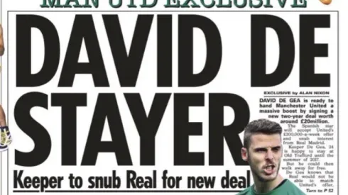 David de Gea to sign extension with Manchester United until June 2017, says report