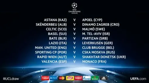 Preview of UEFA Champions League playoff matches and TV times