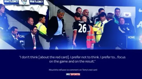 Mourinho says appealing Terry’s red card would be a waste of time