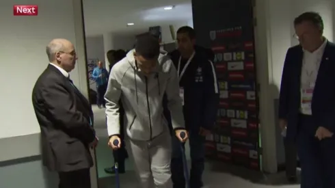 Injured Anthony Martial leaves Wembley with ankle wrapped